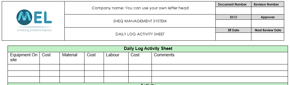 Daily Activity Log - Image 2