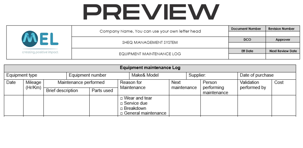Equipment Maintenance Log - Image 2