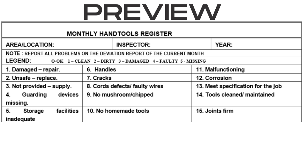 Hand tools Registers - Image 2