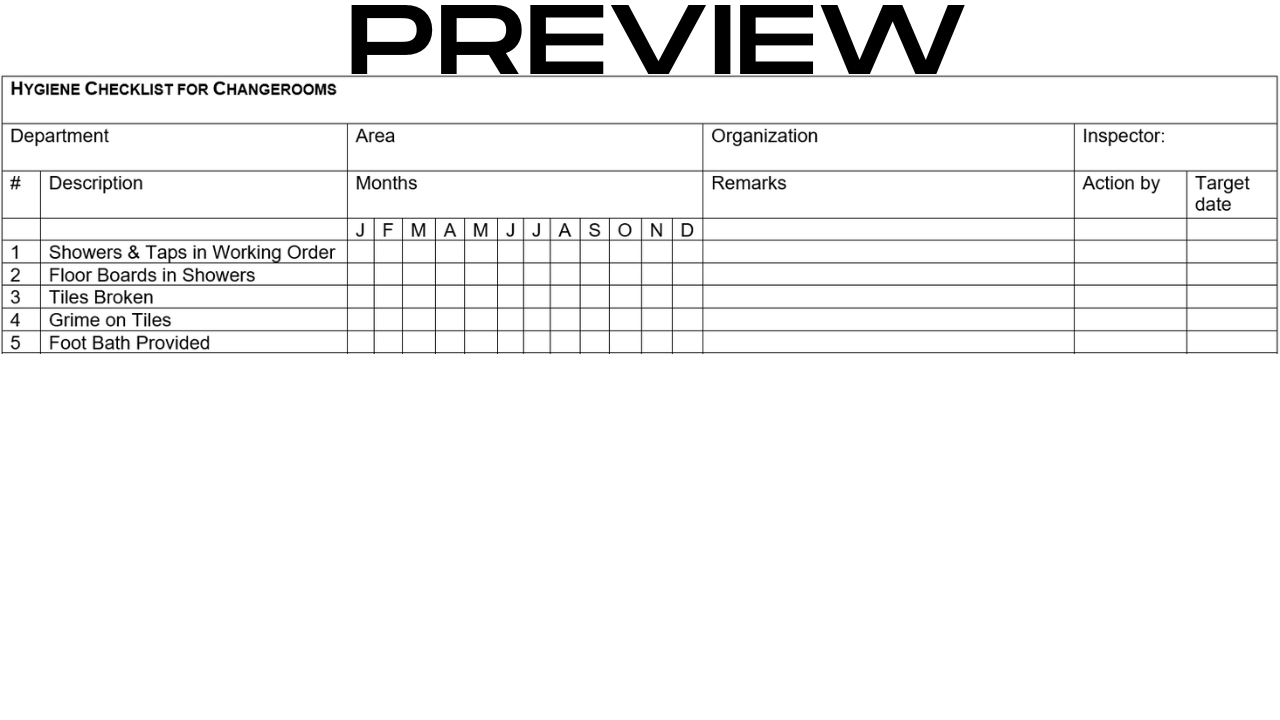 Hygiene Checklists Changerooms - Image 2