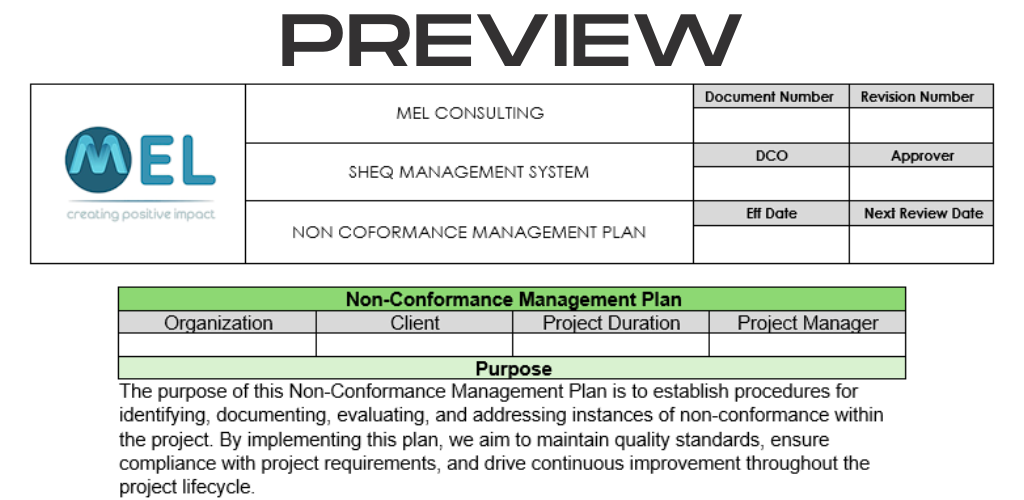 Non Conformance Management Plan - Image 2