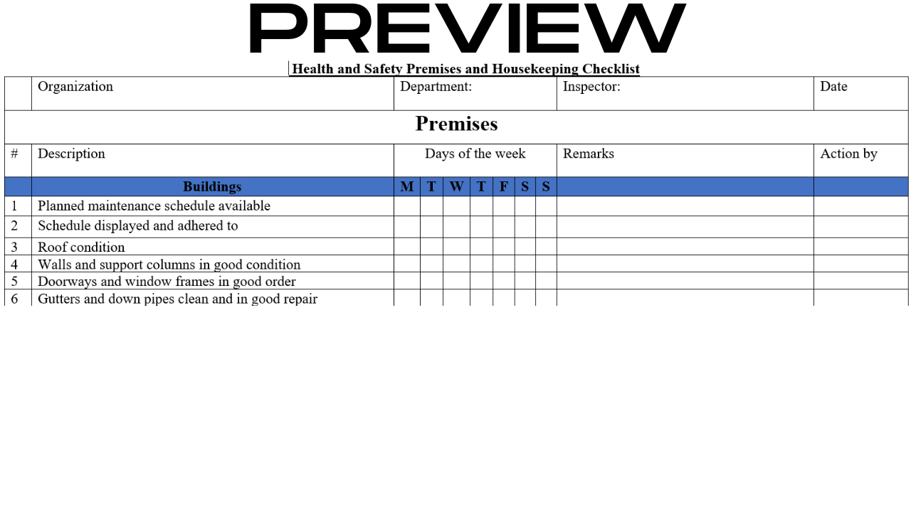 Premises and Housekeeping Checklist - Image 2