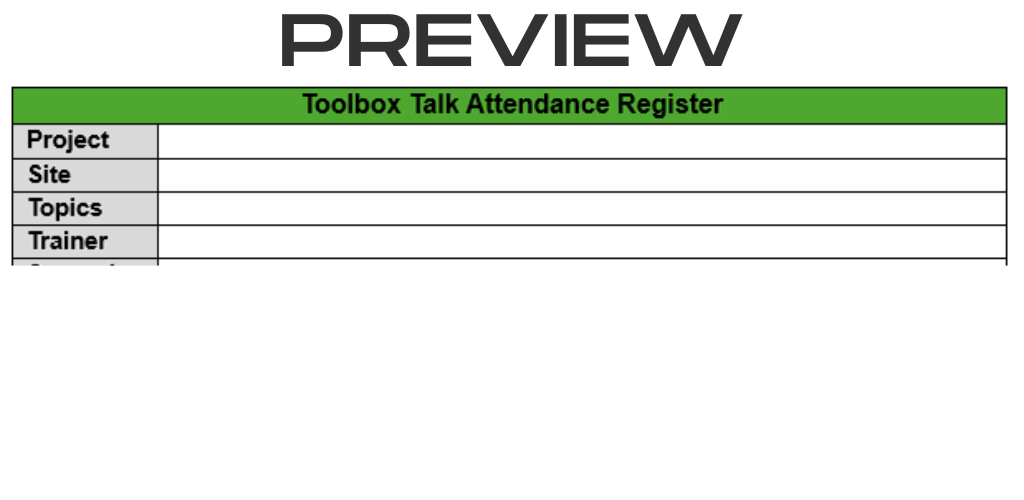 Toolbox Talk Attendance Register - Image 2